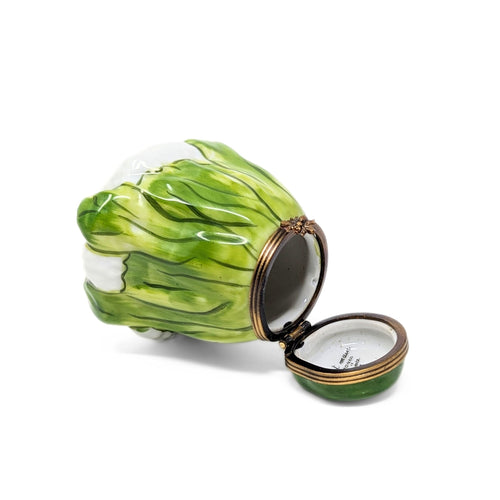 Gerard Ribierre Hand-Painted Limoges Porcelain Cauliflower Trinket Box