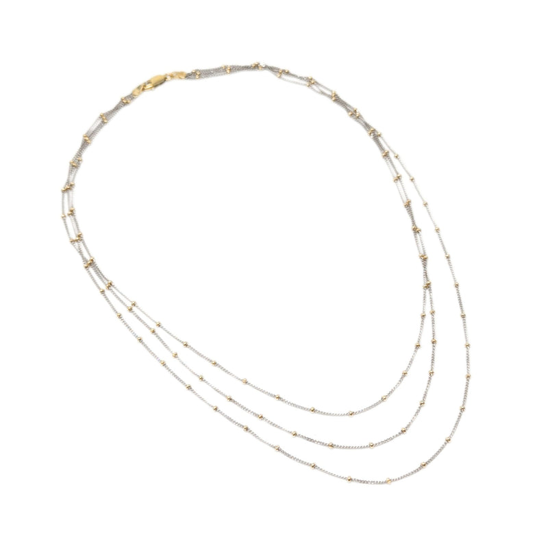 Italian 14K Two-Tone Gold 16” Ball & Chain Necklace