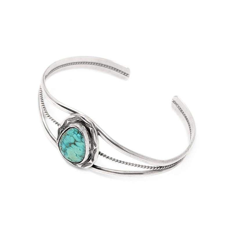 Vintage Sterling Silver & Turquoise Cuff Bracelet