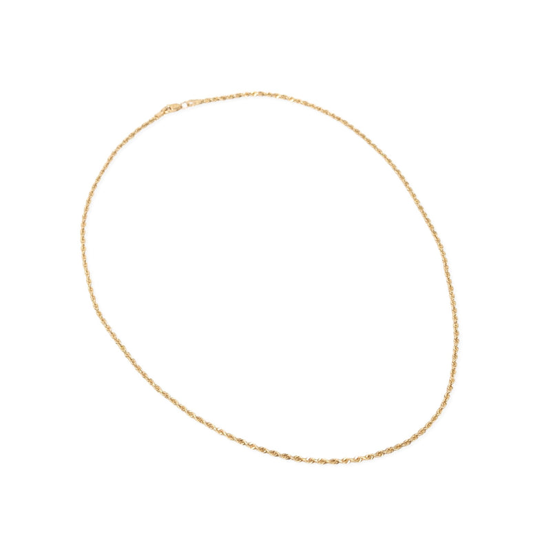 Michael Anthony 14K Gold 1.7mm 16” Diamond Cut Rope Chain Necklace