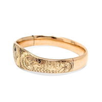Victorian Gold Filled Monogrammed & Etched Hinged Bangle Bracelet