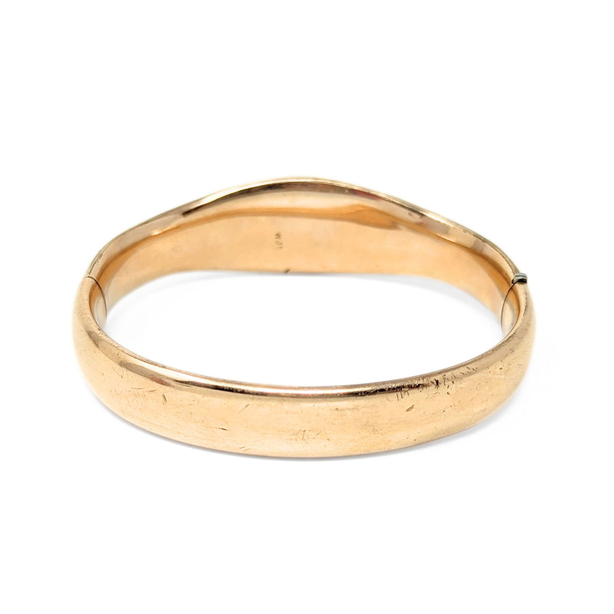 Victorian Gold Filled Monogrammed & Etched Hinged Bangle Bracelet