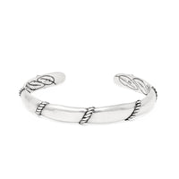 Vintage Sterling Silver Navajo Bar & Rope Cuff Bracelet