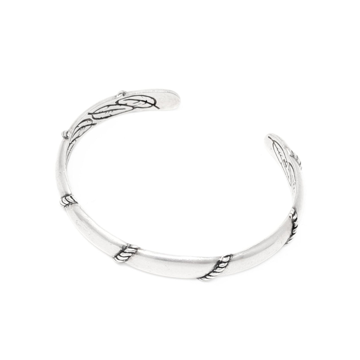 Vintage Sterling Silver Navajo Bar & Rope Cuff Bracelet