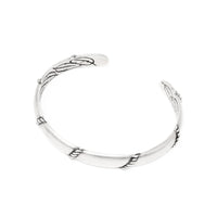 Vintage Sterling Silver Navajo Bar & Rope Cuff Bracelet