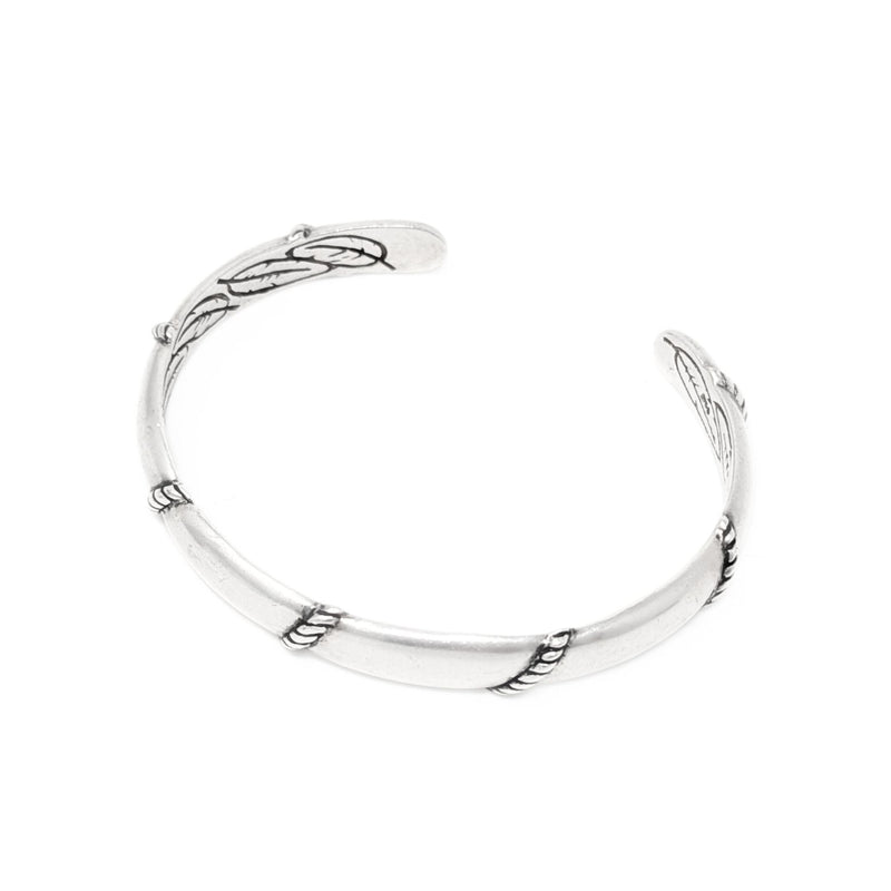 Vintage Sterling Silver Navajo Bar & Rope Cuff Bracelet