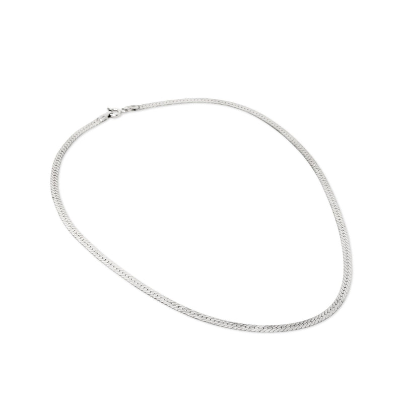 Italian Sterling Silver 16" Herringbone Necklace