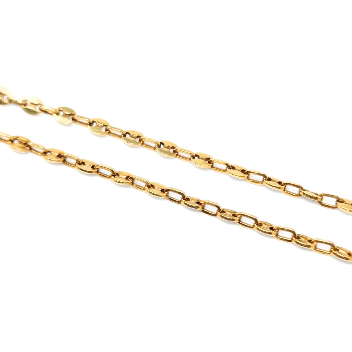 Vintage 18K Gold 4mm 28” Anchor Chain Necklace