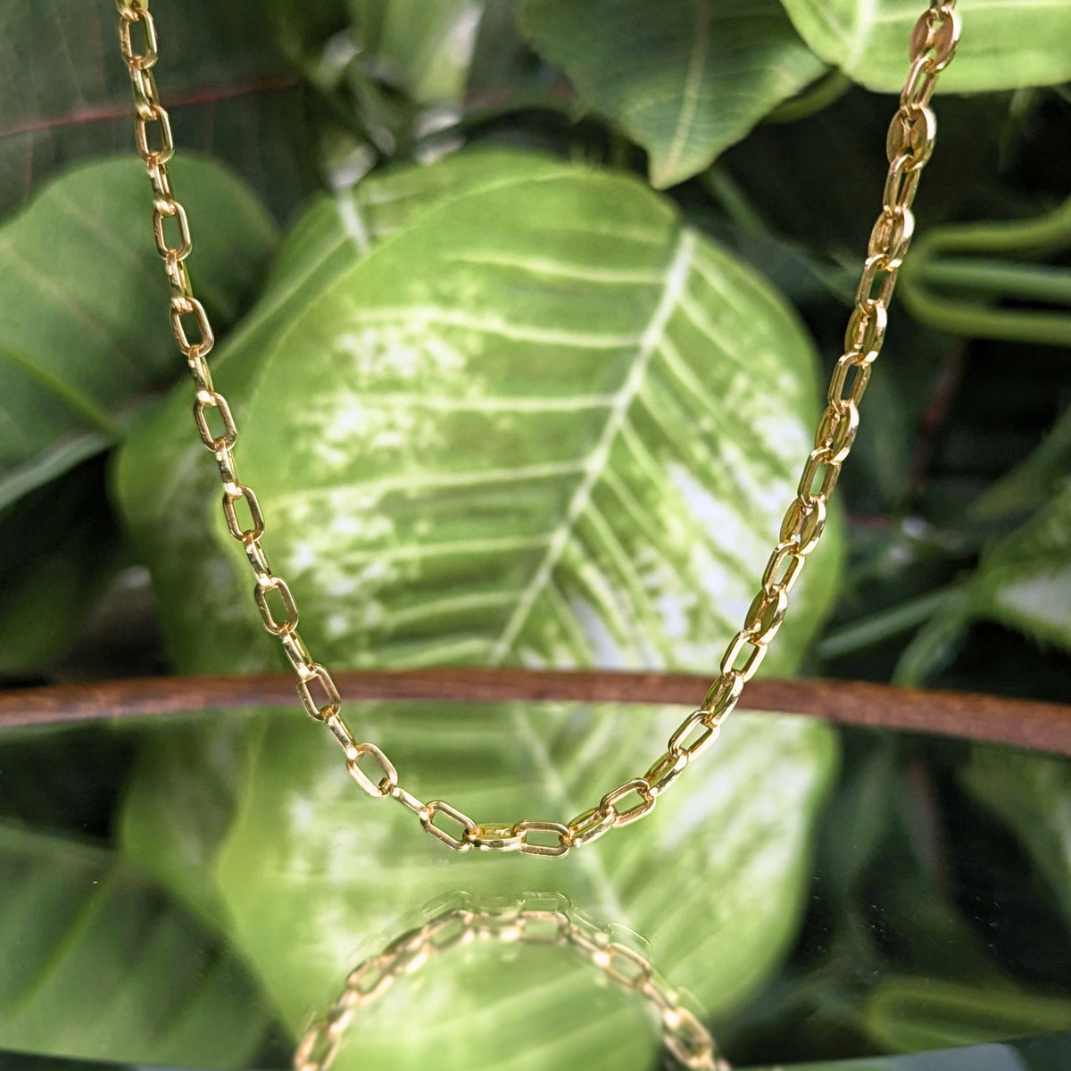 Vintage 18K Gold 4mm 28” Anchor Chain Necklace