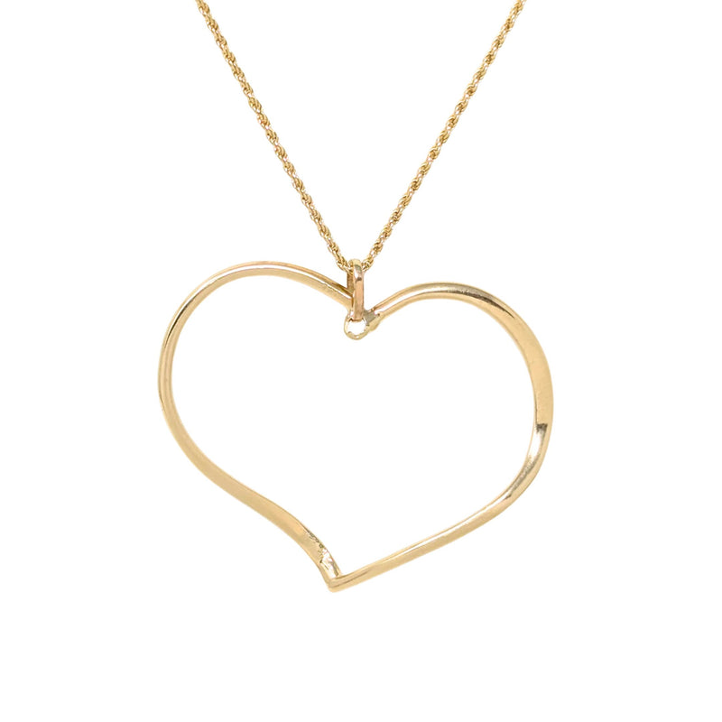 14K/13K Gold Italian Floating Open Heart Adjustable Necklace