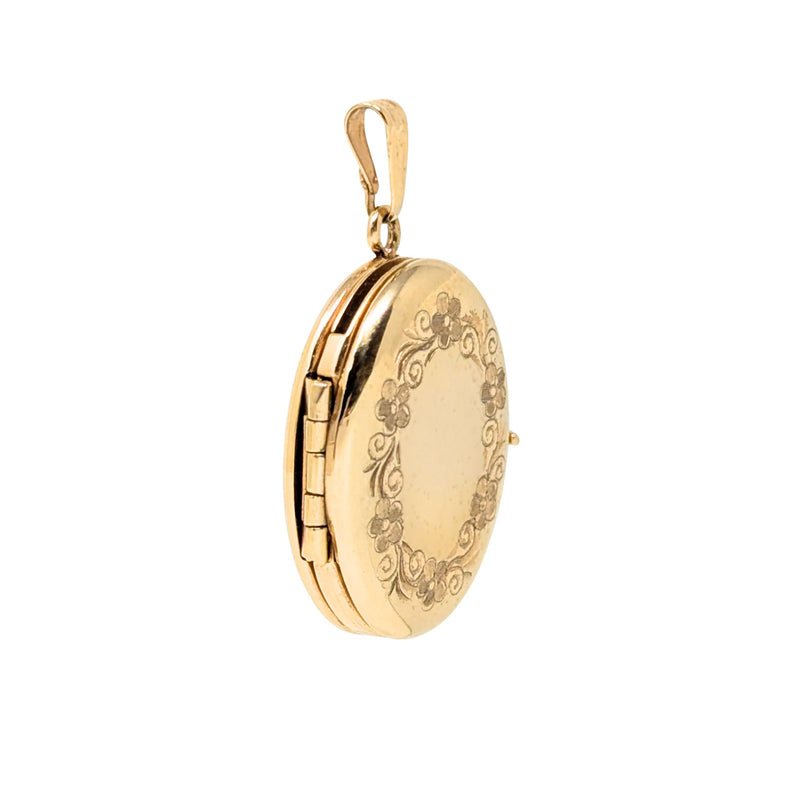 Vintage 14K Gold 4-Photo Double Locket Pendant