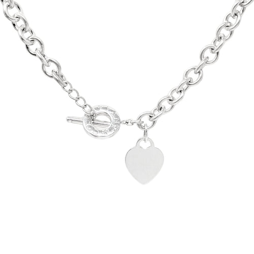 Tiffany & Co Sterling Silver 16” Heart Tag Toggle Necklace