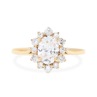 Olive Ave 13K Gold .73ct Lab Diamond "Ivy" Halo Engagement Ring - Sz 6.25