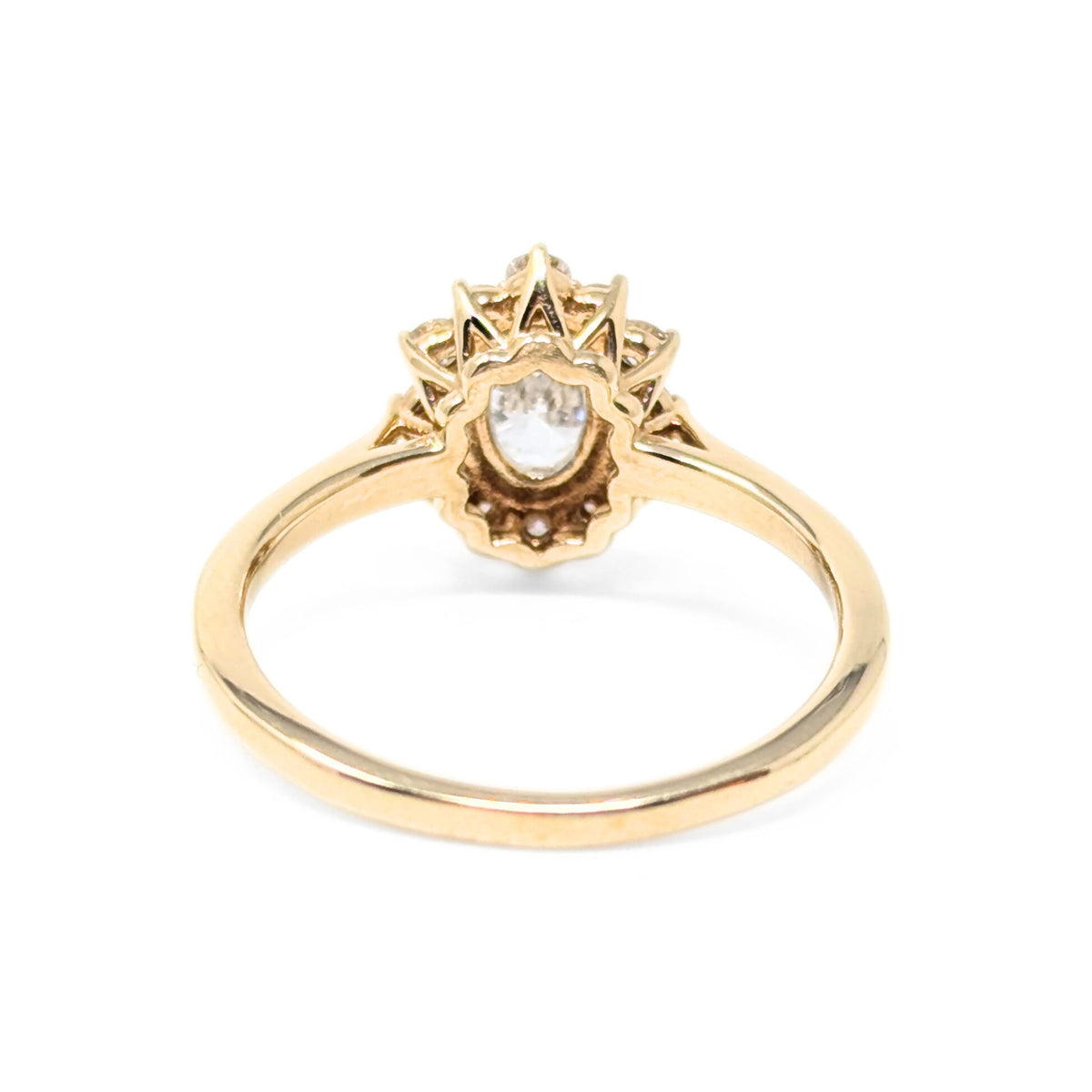 Olive Ave 13K Gold .73ct Lab Diamond "Ivy" Halo Engagement Ring - Sz 6.25