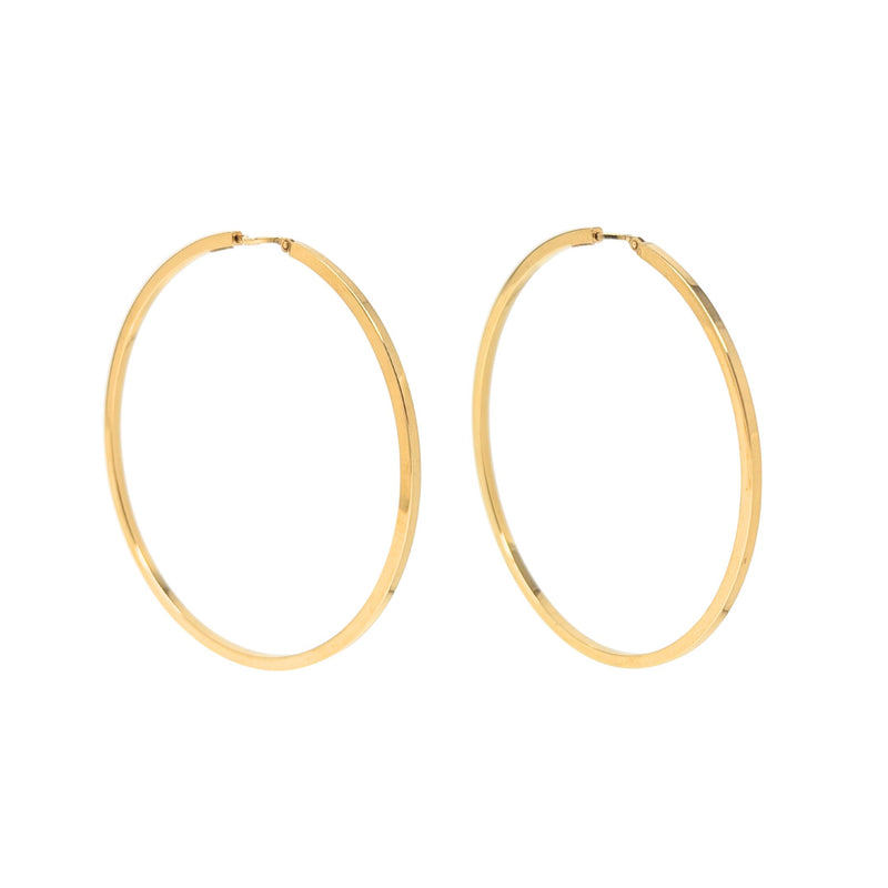 Charles Garnier 18K Gold 60mm Box Hoop Earrings