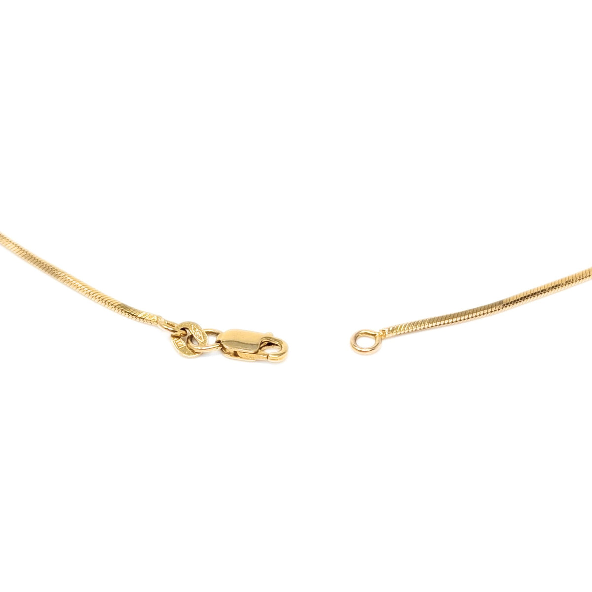 14K Gold Jade Heart 20" Snake Chain Necklace