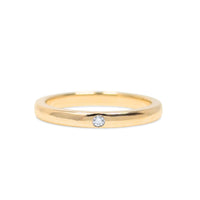 Tiffany & Co Elsa Peretti 18K Gold Diamond 2.2mm Band Ring - Size 5.5