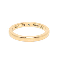 Tiffany & Co Elsa Peretti 18K Gold Diamond 2.2mm Band Ring - Size 5.5