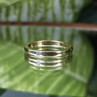 Tiffany & Co Elsa Peretti 18K Gold Diamond 2.2mm Band Ring - Size 5.5