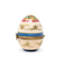Hand-Painted Limoges Porcelain Egg-Shaped Trinket Box
