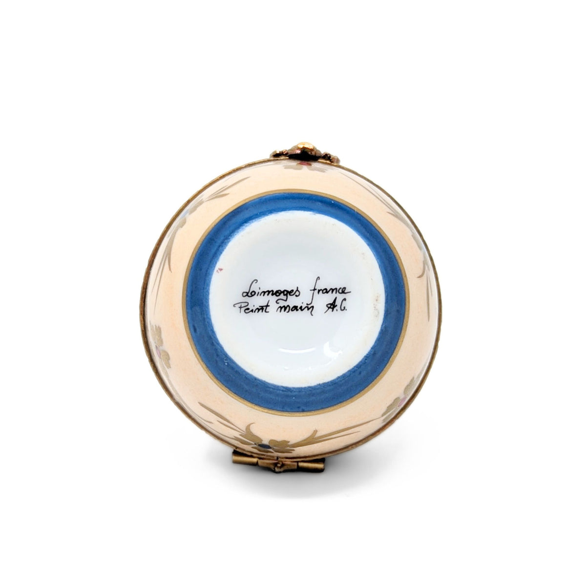 Hand-Painted Limoges Porcelain Egg-Shaped Trinket Box