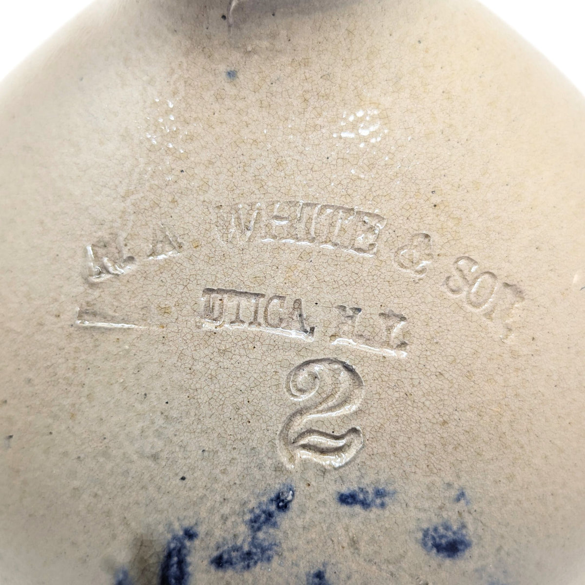 N.A.White Antique 2gal Jug, John Coyne Utica NY