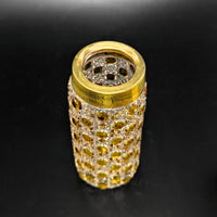 Bohemian Antique Amber Cut to Clear Muffineer/ Sugar Shaker