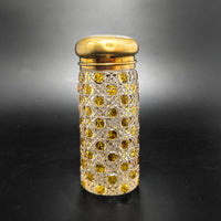 Bohemian Antique Amber Cut to Clear Muffineer/ Sugar Shaker