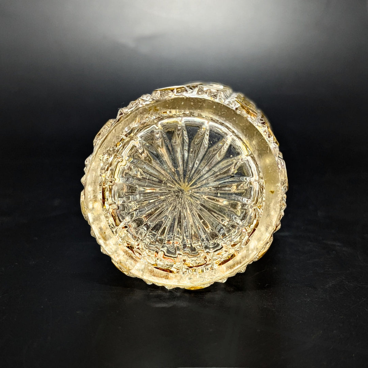 Bohemian Antique Amber Cut to Clear Muffineer/ Sugar Shaker