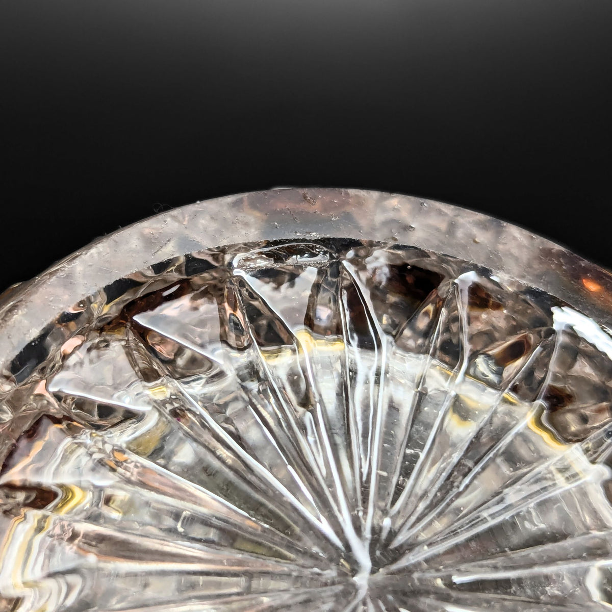 Bohemian Antique Amber Cut to Clear Muffineer/ Sugar Shaker