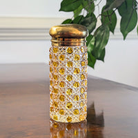 Bohemian Antique Amber Cut to Clear Muffineer/ Sugar Shaker