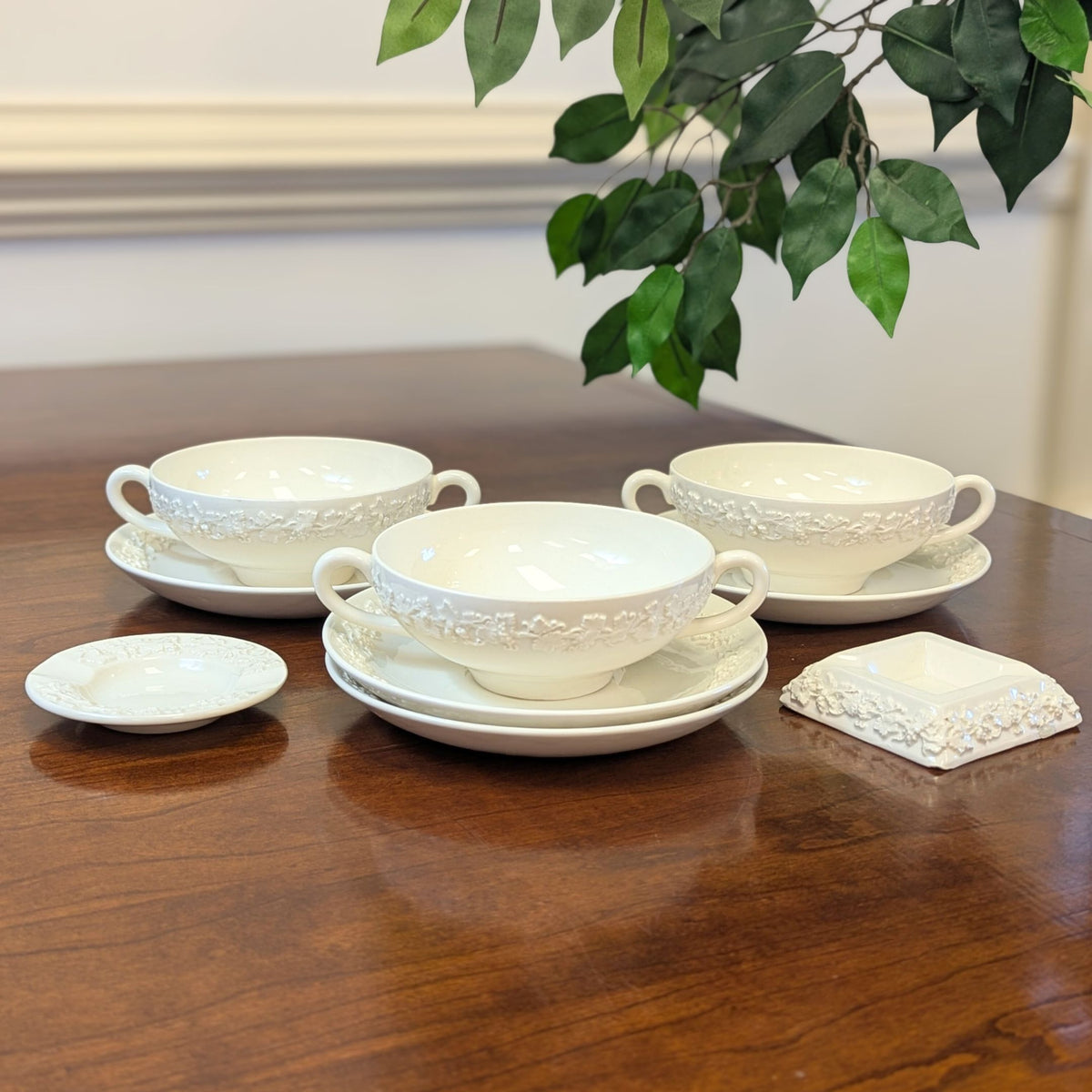 Wedgwood Queensware Cream on Cream Lot of 9pcs