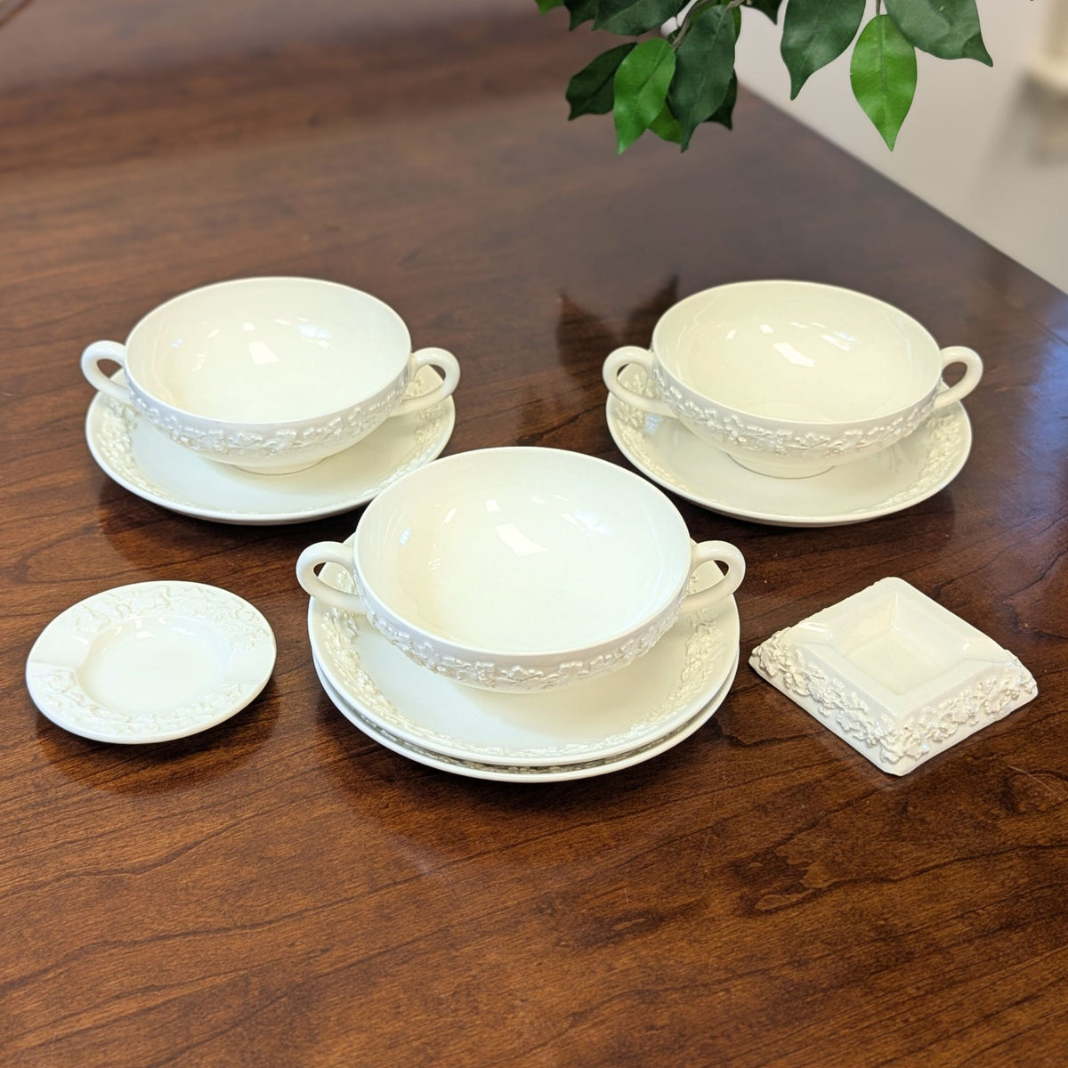 Wedgwood Queensware Cream on Cream Lot of 9pcs