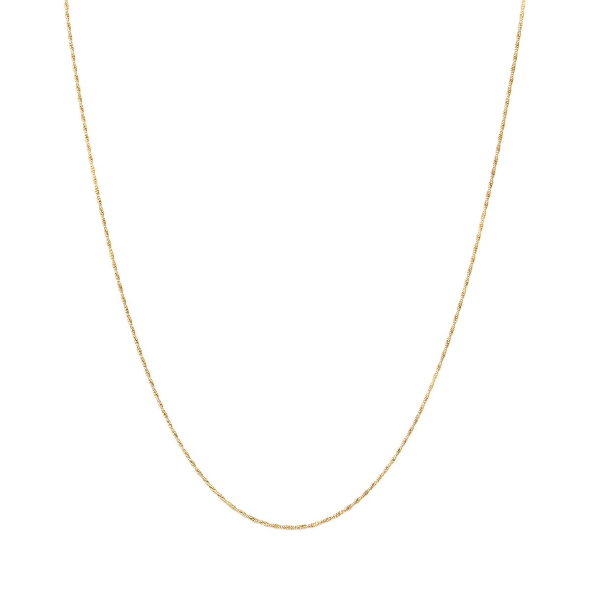 13K Gold 1.5mm 21” Twisted Rope Chain Necklace