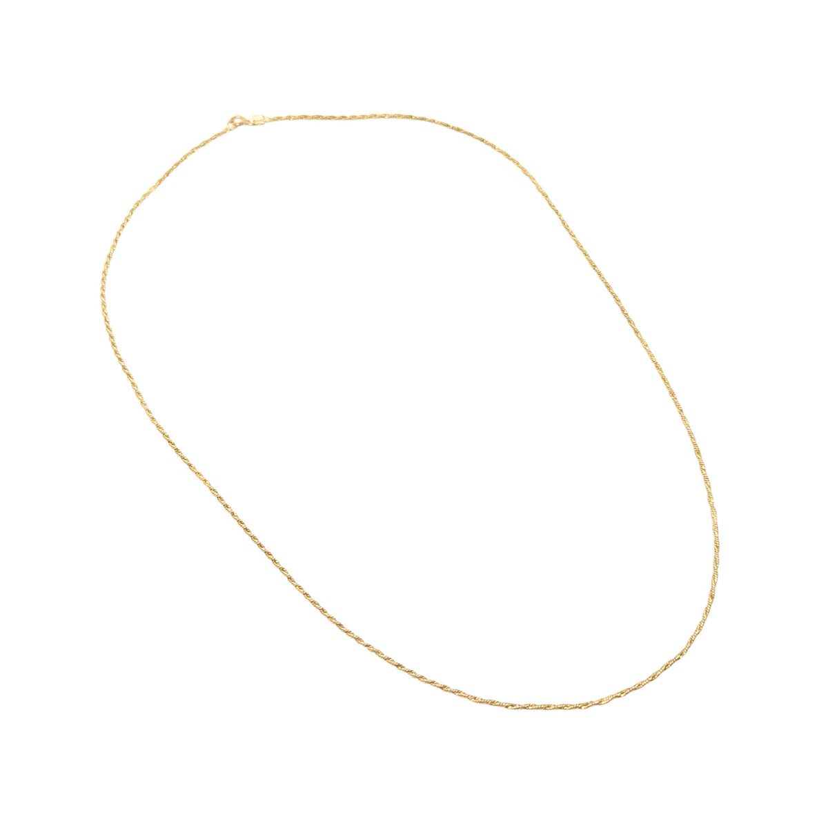 13K Gold 1.5mm 21” Twisted Rope Chain Necklace