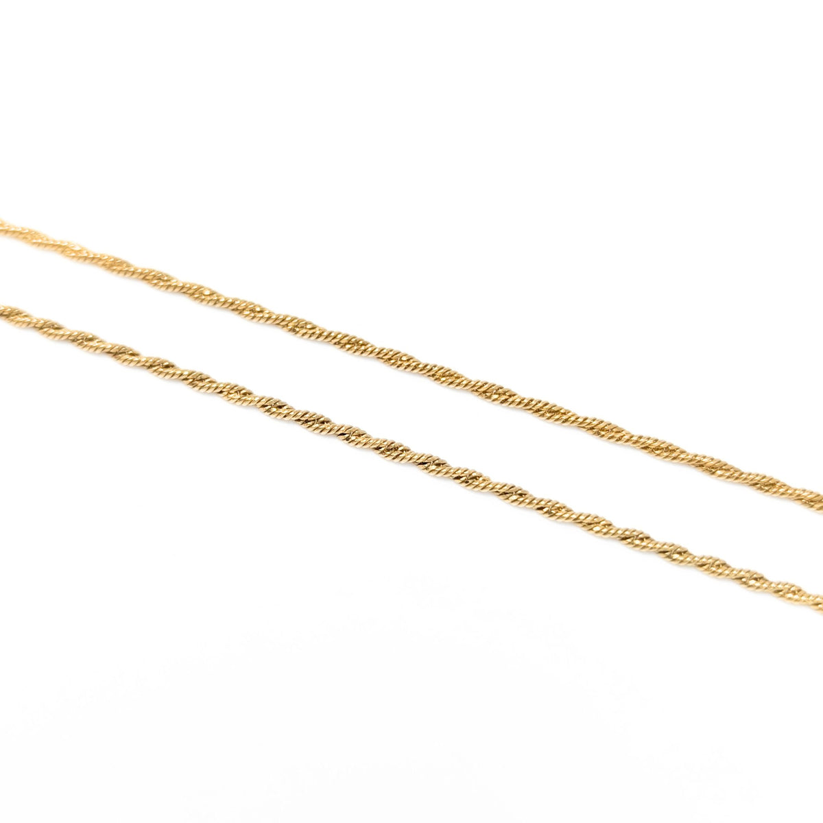 13K Gold 1.5mm 21” Twisted Rope Chain Necklace