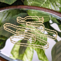 13K Gold 1.5mm 21” Twisted Rope Chain Necklace