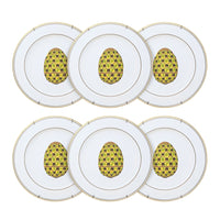 Veritable Porcelaine Email de Limoges Faberge Easter Egg 12" Charger Plates (6)