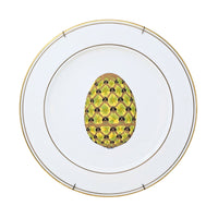 Veritable Porcelaine Email de Limoges Faberge Easter Egg 12" Charger Plates (6)