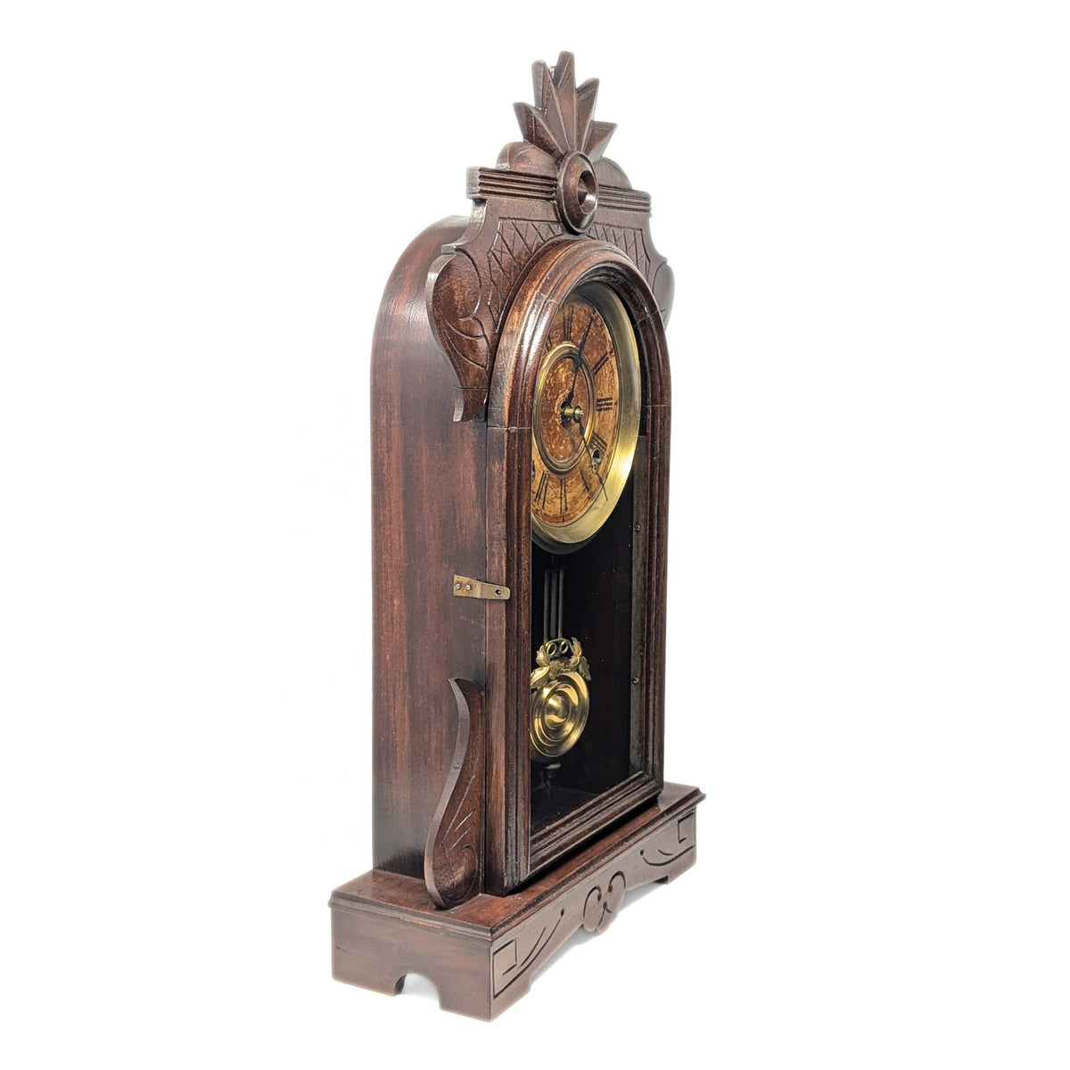 1885 Gilbert Argus 8-Day Walnut Mantel Clock