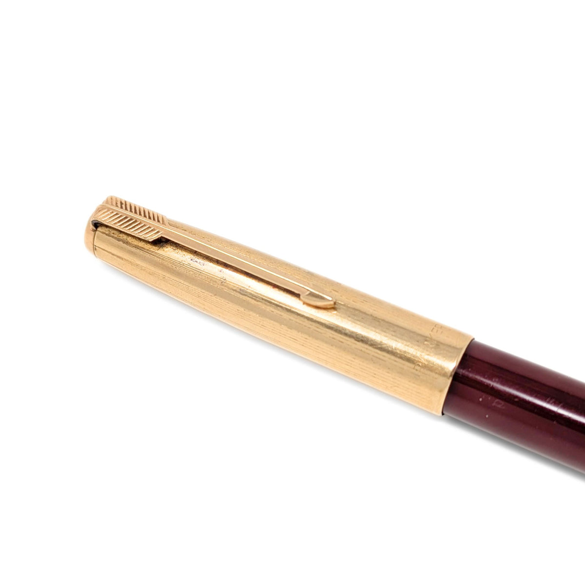 Parker "51" Burgundy Fountain Pen W/ 12K Rolled Gold Cap, Untested