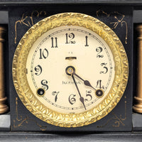 Ingraham 1880’s 8-Day Black Mantle Lion Theme Clock
