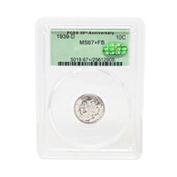 1939-D PCGS 30th Anniversary MS67+FB CAC Mercury Dime