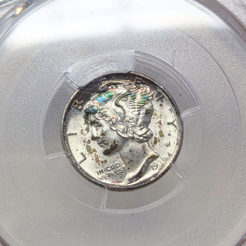 1939-D PCGS 30th Anniversary MS67+FB CAC Mercury Dime