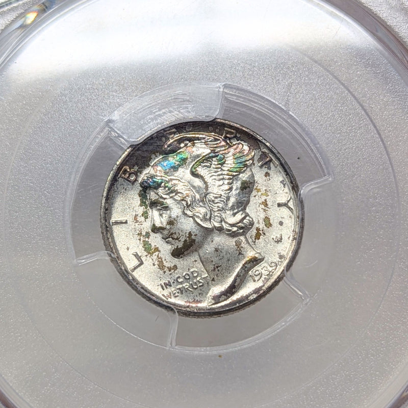 1939-D PCGS 30th Anniversary MS67+FB CAC Mercury Dime