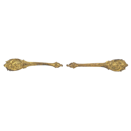 Pair French Victorian Baroque Gilt Bronze Ormolu Curtain Tiebacks (2)