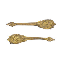 Pair French Victorian Baroque Gilt Bronze Ormolu Curtain Tiebacks (2)