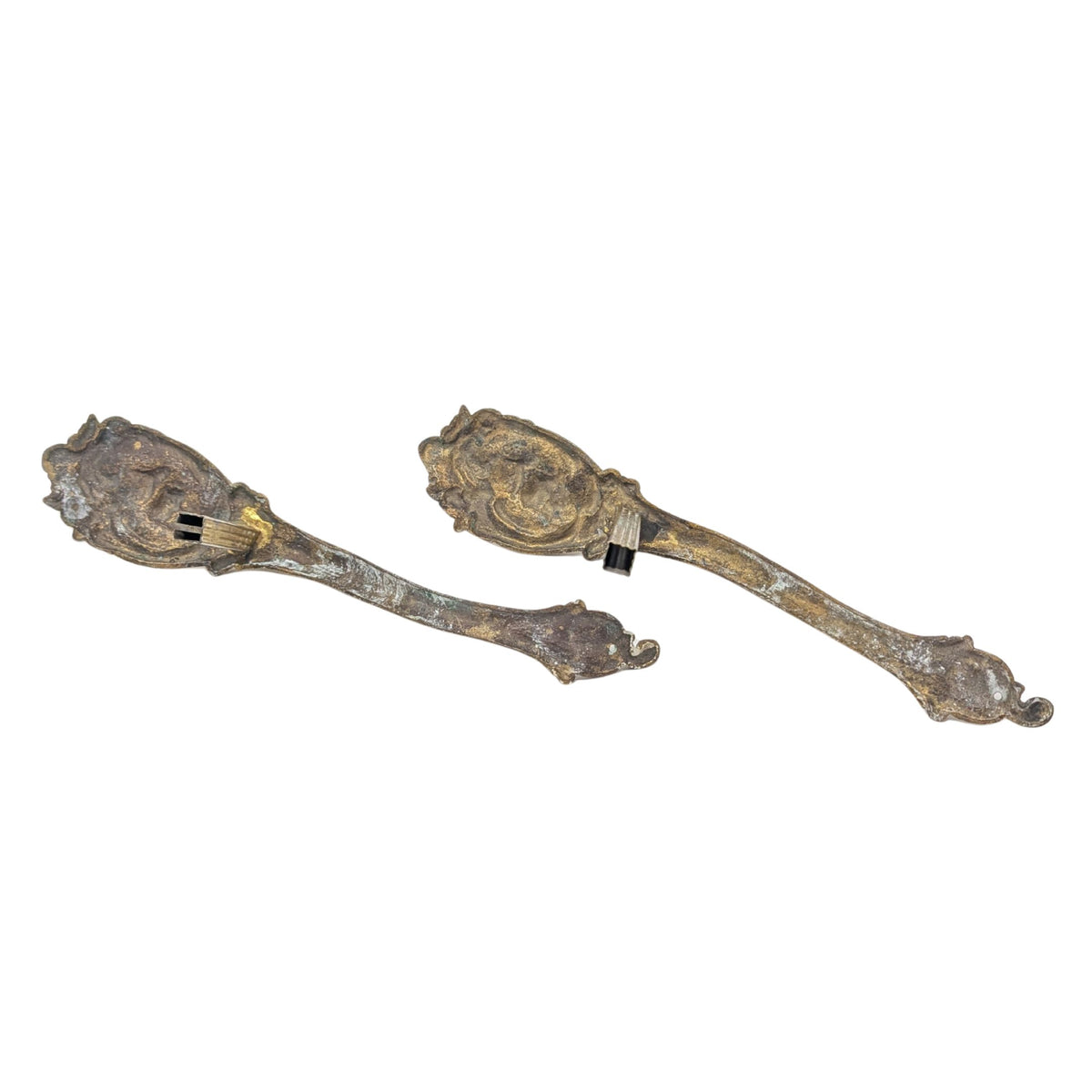 Pair French Victorian Baroque Gilt Bronze Ormolu Curtain Tiebacks (2)