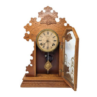 Ingraham “Lily” 8-Day Gingerbread Oak Kitchen Clock