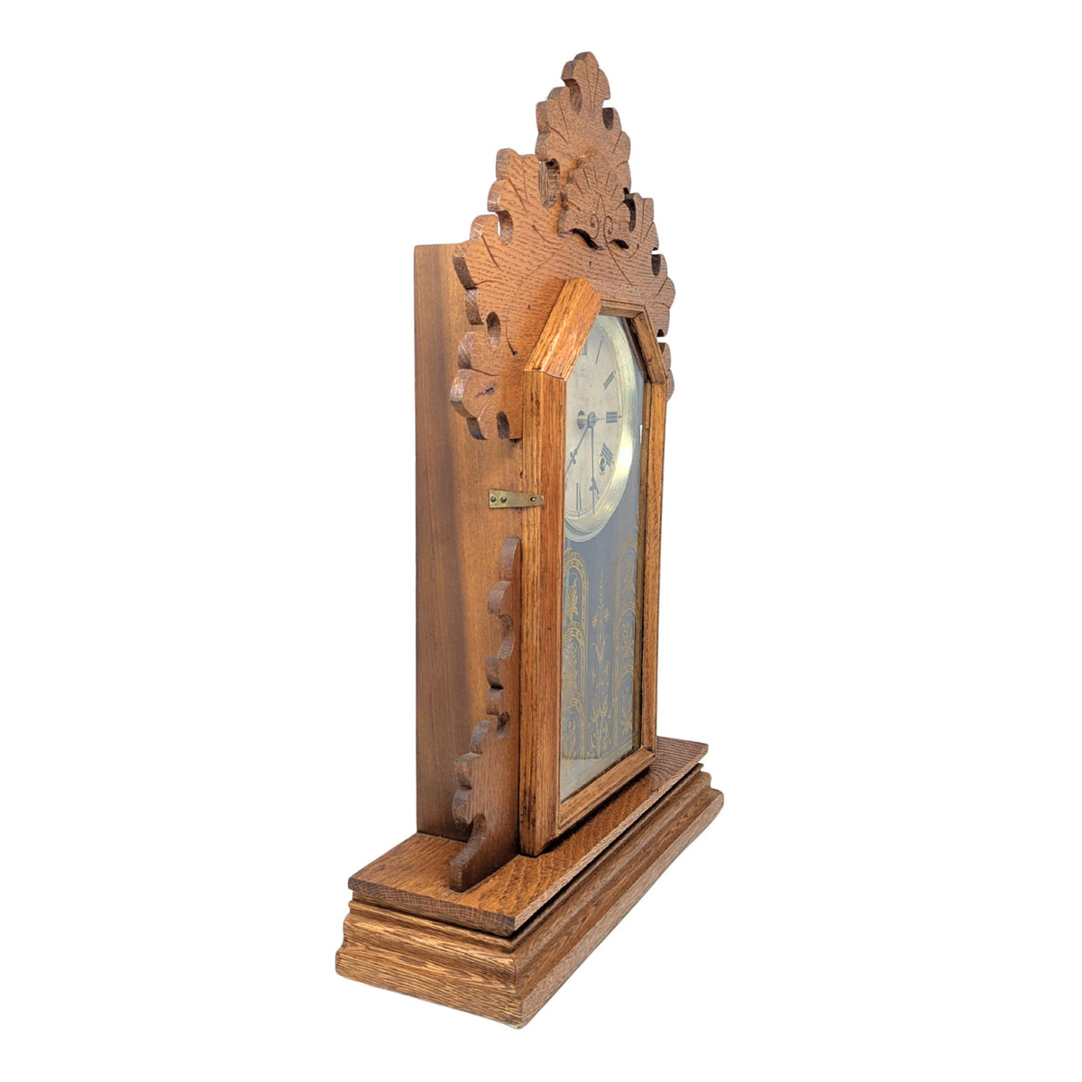 Ingraham “Lily” 8-Day Gingerbread Oak Kitchen Clock
